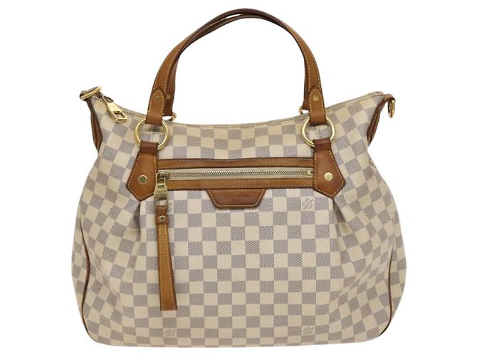 LOUIS VUITTON Borsa Tote Evora MM Damier Azur 2way N41133 LV Auth 130013 - vista 2