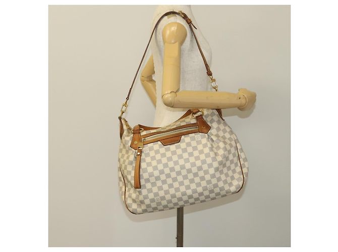 LOUIS VUITTON Borsa Tote Evora MM Damier Azur 2way N41133 LV Auth 130013 - vista 26