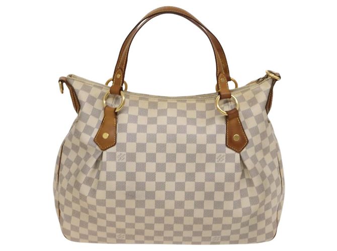 LOUIS VUITTON Borsa Tote Evora MM Damier Azur 2way N41133 LV Auth 130013 - vista 3