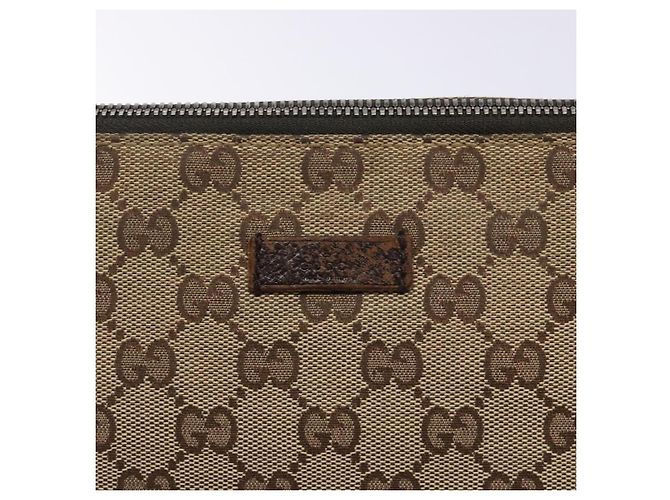 Borsa a Spalla GG Canvas Gucci Beige Argento 114273 Auth gh243 - vista 14