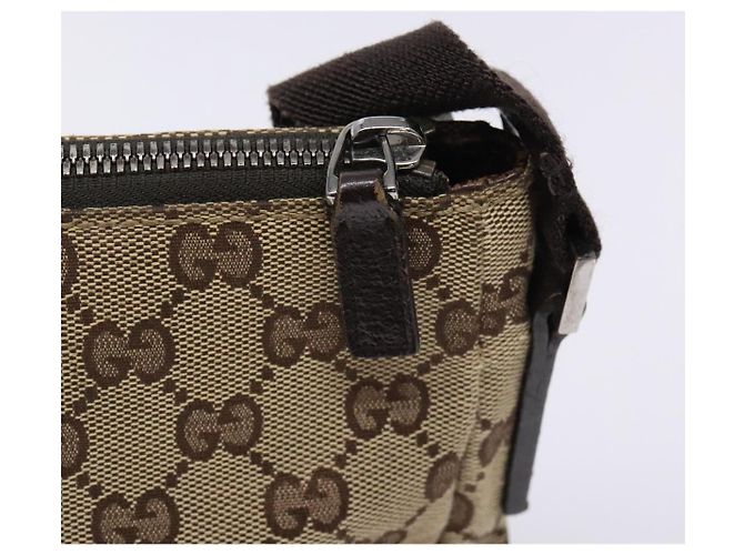 Borsa a Spalla GG Canvas Gucci Beige Argento 114273 Auth gh243 - vista 15