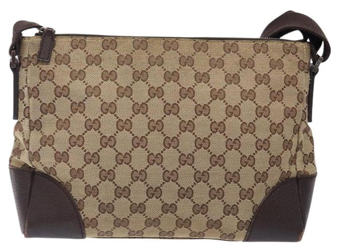 Borsa a Spalla GG Canvas Gucci Beige Argento 114273 Auth gh243 - vista 3