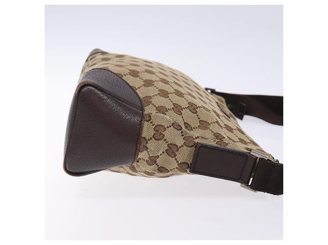 Borsa a Spalla GG Canvas Gucci Beige Argento 114273 Auth gh243 - vista 4