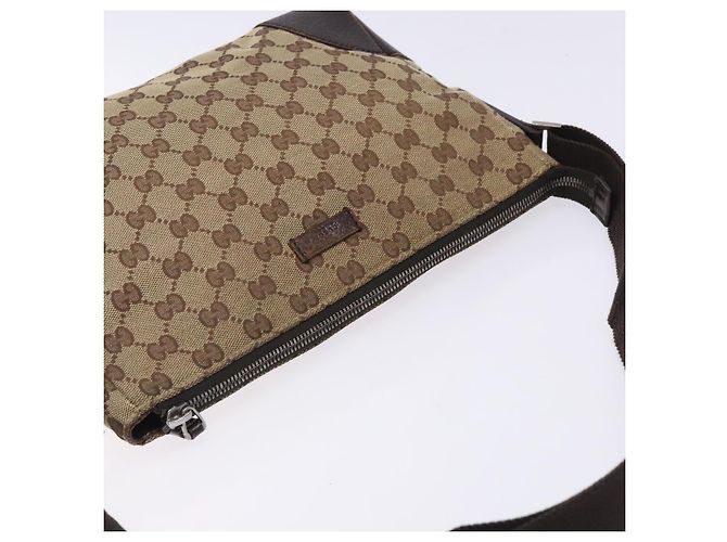 Borsa a Spalla GG Canvas Gucci Beige Argento 114273 Auth gh243 - vista 6