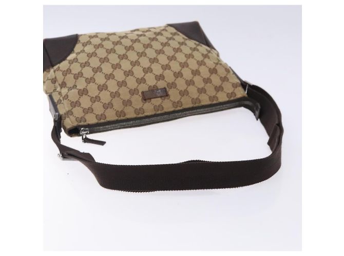 Borsa a Spalla GG Canvas Gucci Beige Argento 114273 Auth gh243 - vista 7