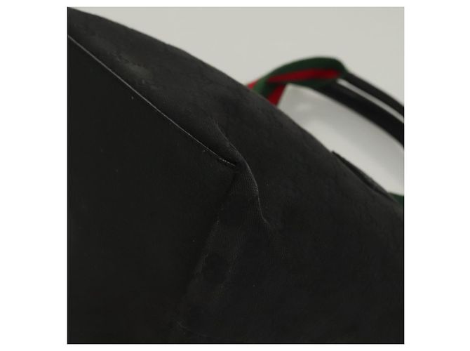 Borsa tote Gucci GG Canvas Web Sherry Line Nera Argento 131228 Auth fm4817 Nero - vista 11