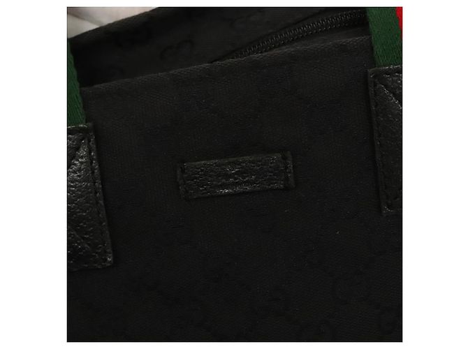 Borsa tote Gucci GG Canvas Web Sherry Line Nera Argento 131228 Auth fm4817 Nero - vista 14