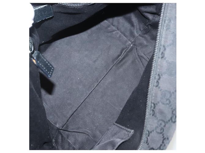 Borsa tote Gucci GG Canvas Web Sherry Line Nera Argento 131228 Auth fm4817 Nero - vista 17