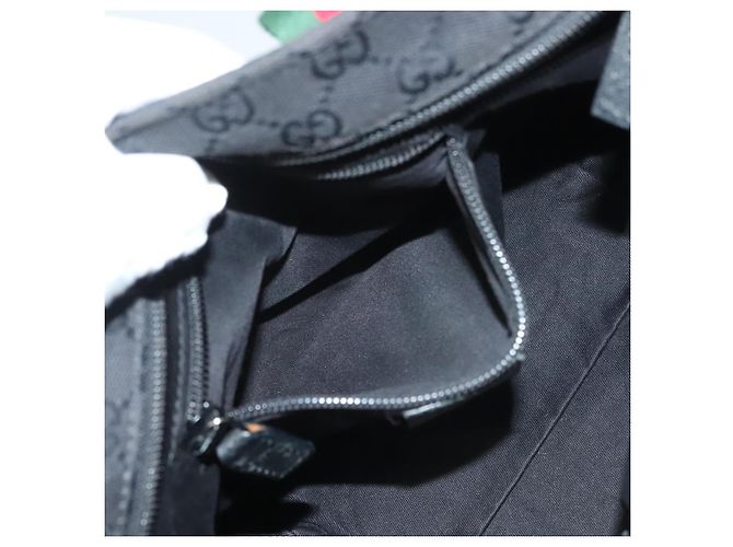 Borsa tote Gucci GG Canvas Web Sherry Line Nera Argento 131228 Auth fm4817 Nero - vista 20