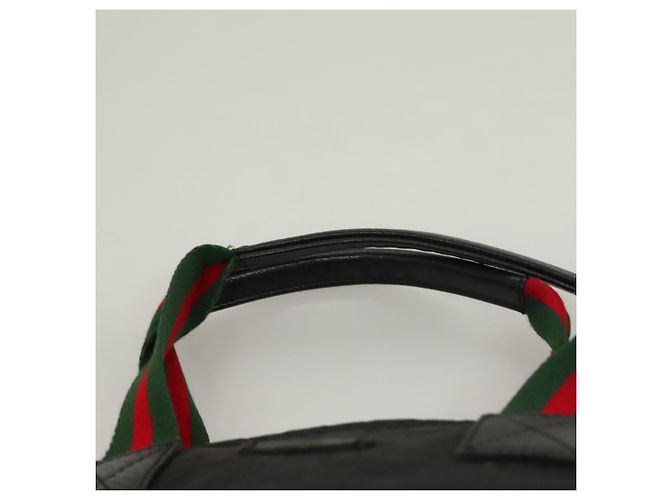 Borsa tote Gucci GG Canvas Web Sherry Line Nera Argento 131228 Auth fm4817 Nero - vista 8