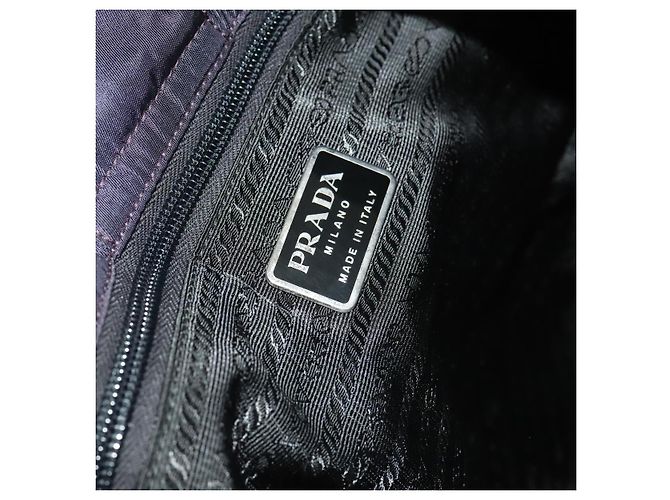Borsa Tote Prada in nylon blu navy argento autentica 127867 - vista 15