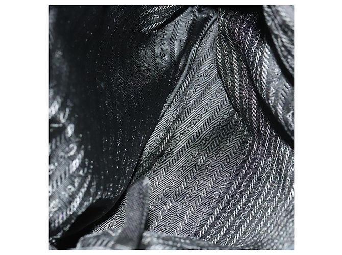 Borsa Tote Prada in nylon blu navy argento autentica 127867 - vista 16