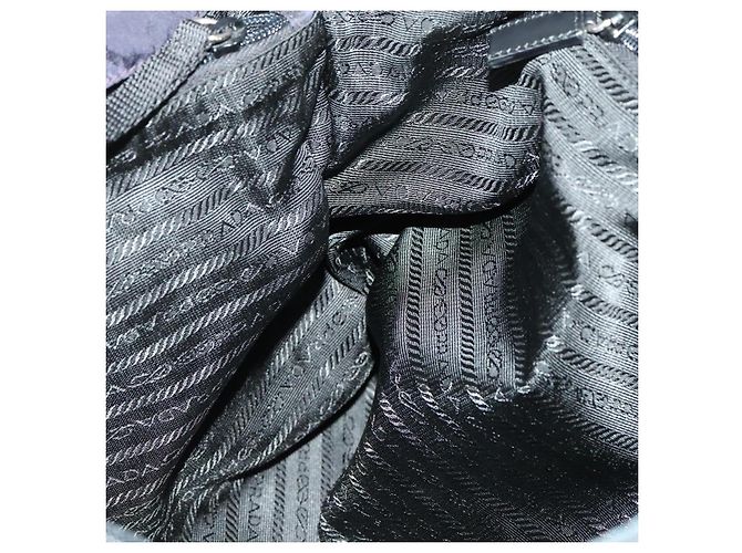 Borsa Tote Prada in nylon blu navy argento autentica 127867 - vista 18