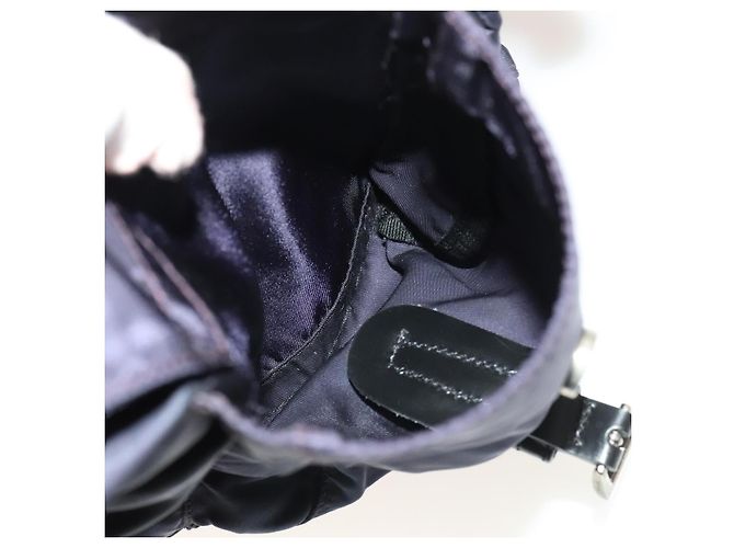 Borsa Tote Prada in nylon blu navy argento autentica 127867 - vista 24