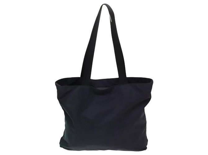 Borsa Tote Prada in nylon blu navy argento autentica 127867 - vista 3