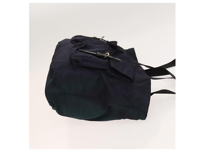Borsa Tote Prada in nylon blu navy argento autentica 127867 - vista 4