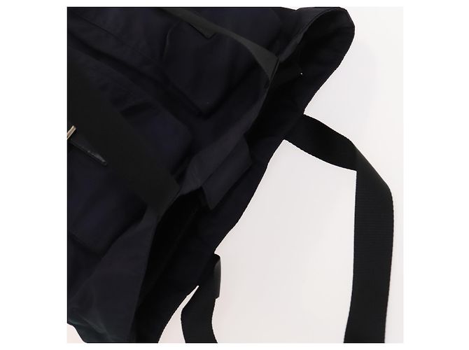 Borsa Tote Prada in nylon blu navy argento autentica 127867 - vista 6