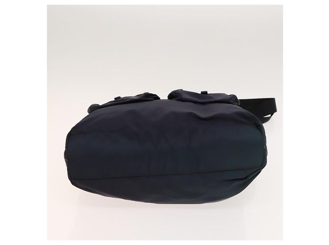 Borsa Tote Prada in nylon blu navy argento autentica 127867 - vista 9
