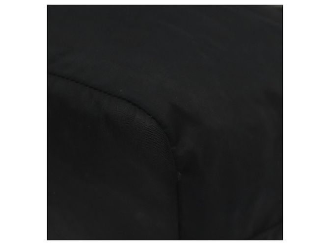 PRADA Borsa a Mano Nylon Metallo Nero Oro Auth 130971 D'oro - vista 12