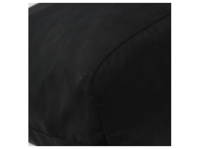 PRADA Borsa a Mano Nylon Metallo Nero Oro Auth 130971 D'oro - vista 13