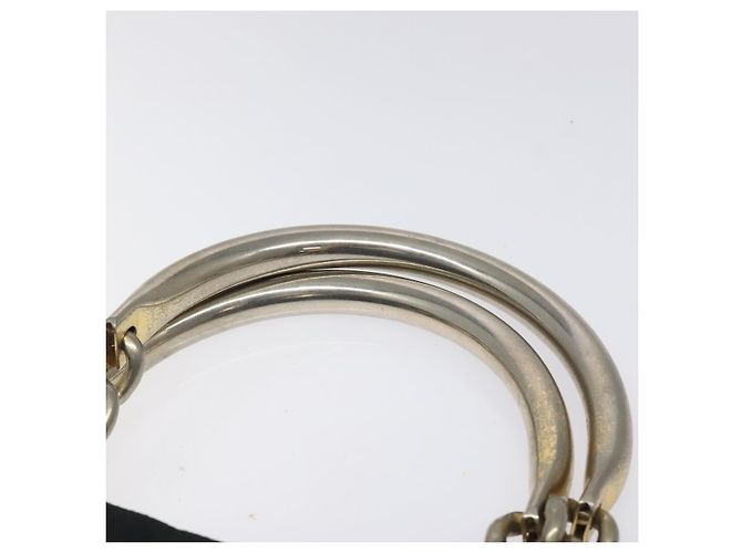 PRADA Borsa a Mano Nylon Metallo Nero Oro Auth 130971 D'oro - vista 8