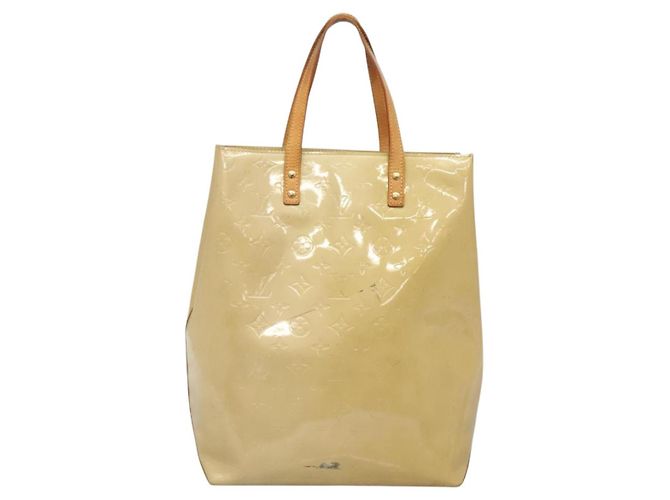 LOUIS VUITTON Monogram Vernis Reade MM Borsa a Mano Beige M91141 LV Auth 132069 - vista 2