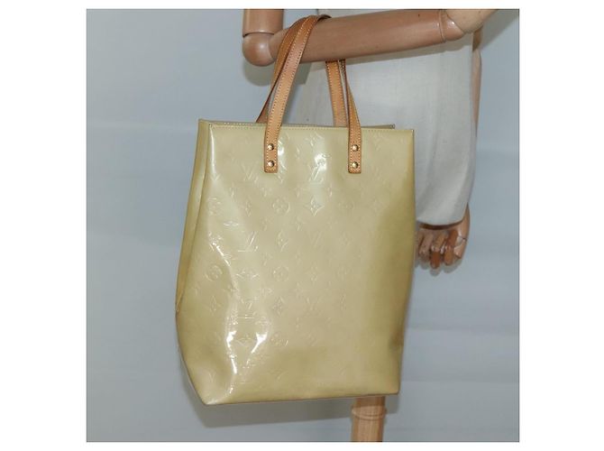 LOUIS VUITTON Monogram Vernis Reade MM Borsa a Mano Beige M91141 LV Auth 132069 - vista 21