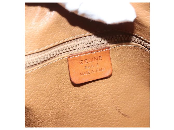 Céline Borsa a mano in tela Macadam CELINE in pelle PVC marrone oro Auth fm4799 D'oro - vista 16