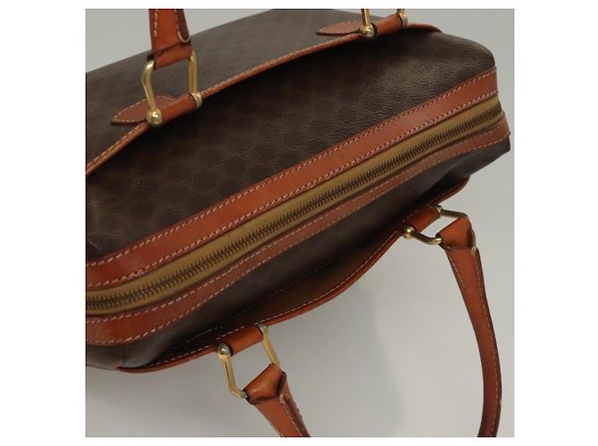 Céline Borsa a mano in tela Macadam CELINE in pelle PVC marrone oro Auth fm4799 D'oro - vista 6