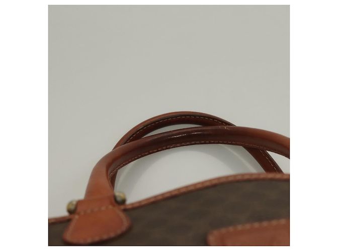 Céline Borsa a mano in tela Macadam CELINE in pelle PVC marrone oro Auth fm4799 D'oro - vista 8