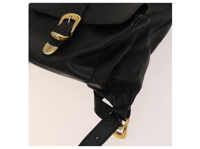 Zaino in pelle nero e oro Gianni Versace Auth bs27658 D'oro - vista 10