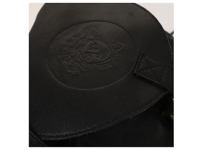 Zaino in pelle nero e oro Gianni Versace Auth bs27658 D'oro - vista 14
