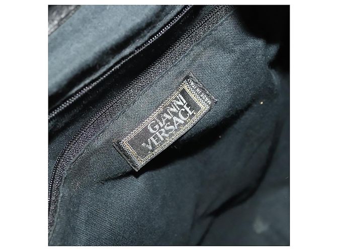 Zaino in pelle nero e oro Gianni Versace Auth bs27658 D'oro - vista 18