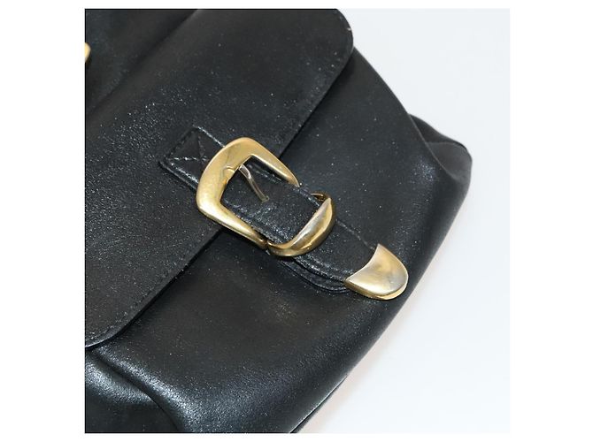 Zaino in pelle nero e oro Gianni Versace Auth bs27658 D'oro - vista 23