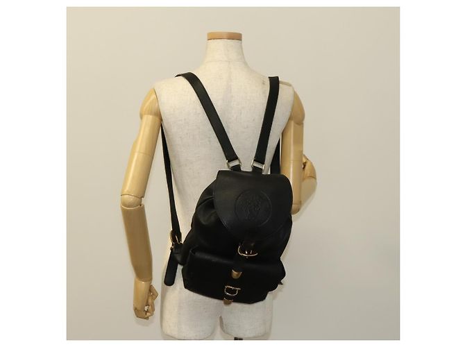 Zaino in pelle nero e oro Gianni Versace Auth bs27658 D'oro - vista 25