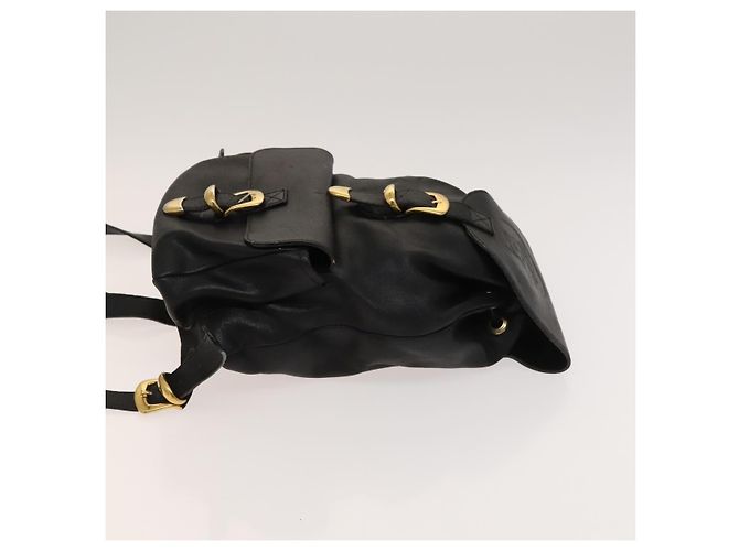 Zaino in pelle nero e oro Gianni Versace Auth bs27658 D'oro - vista 4