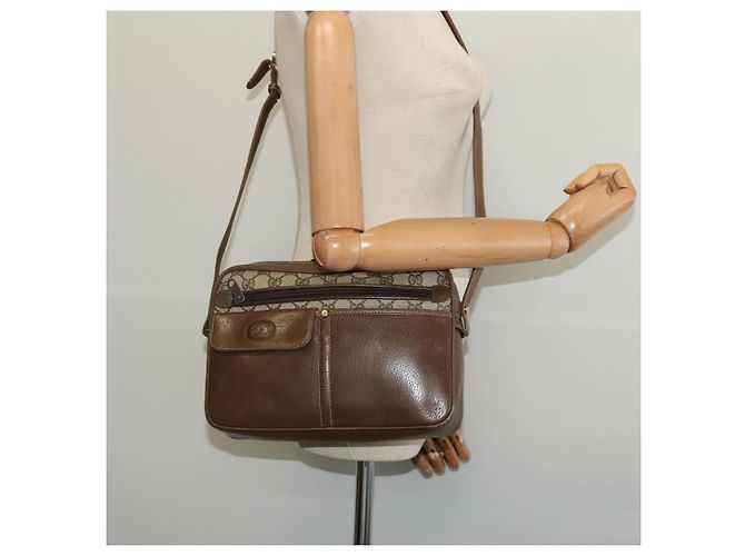 Gucci Bolso de Hombro GG Supreme PVC Beige Oro Auth ep9876 Dorado - vista 22