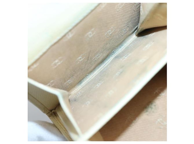 Chanel Billetera Bifold de Cuero Blanco Oro CC Auth bs27934 Dorado - vista 19
