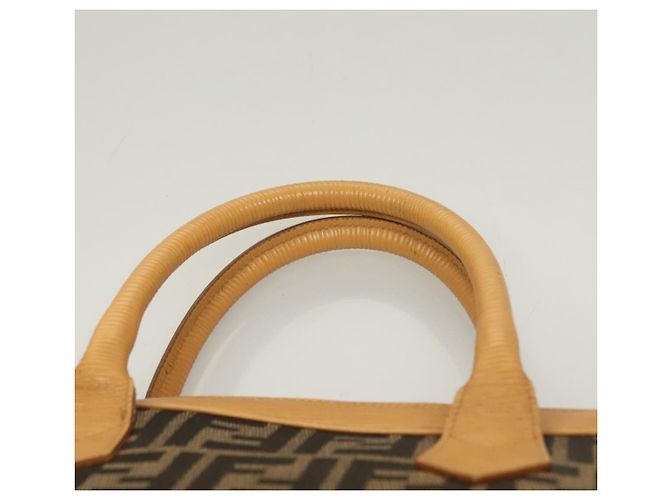 Bolso de mano de lona Zucca FENDI 2 en 1 Marrón Negro Auth bs27918 Castaño - vista 8
