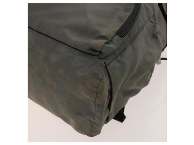 PRADA Backpack Nylon Khaki Silver Auth bs27852 Silvery - view 12