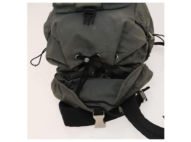 PRADA Backpack Nylon Khaki Silver Auth bs27852 Silvery - view 19