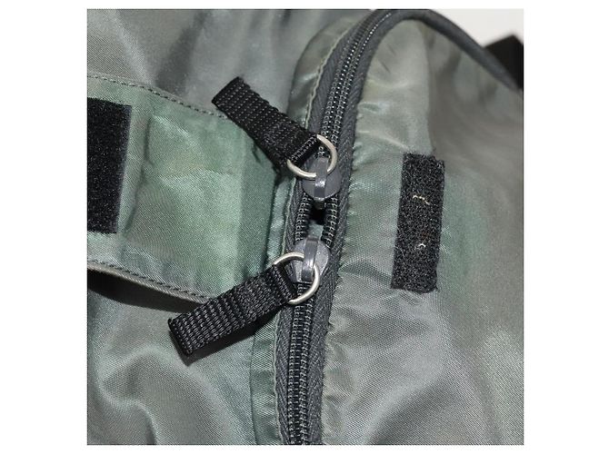 PRADA Backpack Nylon Khaki Silver Auth bs27852 Silvery - view 24