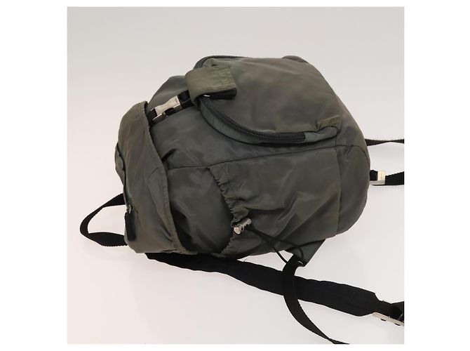 PRADA Backpack Nylon Khaki Silver Auth bs27852 Silvery - view 5