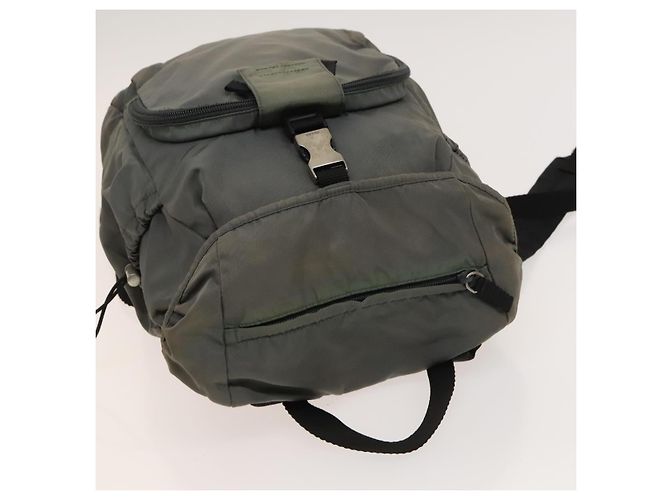 PRADA Backpack Nylon Khaki Silver Auth bs27852 Silvery - view 6
