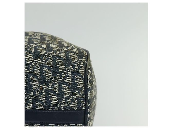 Borsa Boston in tela Trotter Christian Dior blu navy oro Auth ep9664 D'oro - vista 11