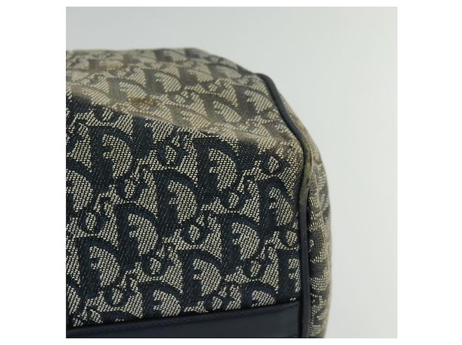 Borsa Boston in tela Trotter Christian Dior blu navy oro Auth ep9664 D'oro - vista 13