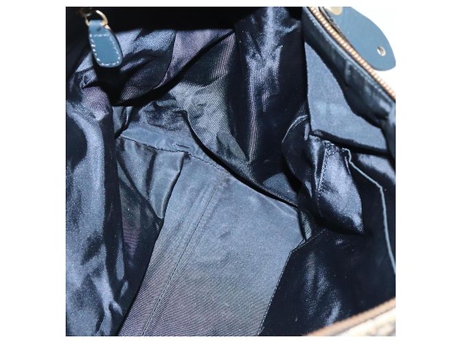 Borsa Boston in tela Trotter Christian Dior blu navy oro Auth ep9664 D'oro - vista 17