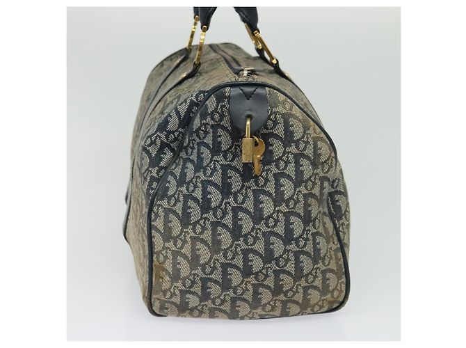 Borsa Boston in tela Trotter Christian Dior blu navy oro Auth ep9664 D'oro - vista 4