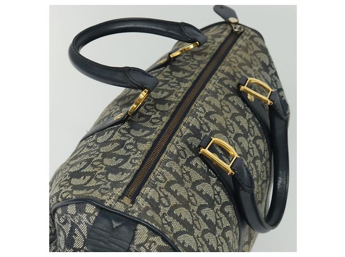 Borsa Boston in tela Trotter Christian Dior blu navy oro Auth ep9664 D'oro - vista 6
