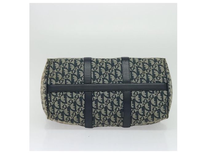 Borsa Boston in tela Trotter Christian Dior blu navy oro Auth ep9664 D'oro - vista 9